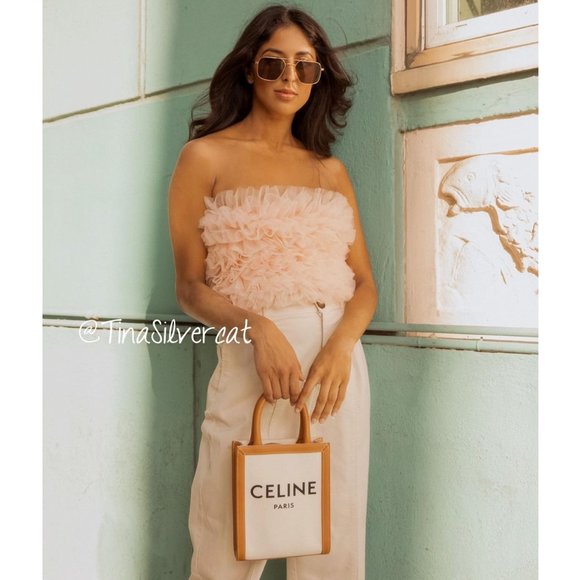 BLOGGER'S FAVE! Zara Knit Strapless Tulle Top Pink NWT - Picture 6 of 17